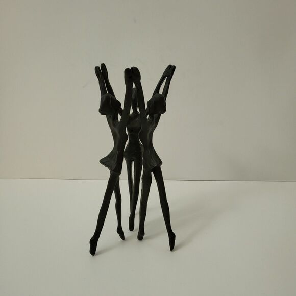 Metal Iron Ballet Dancers Sculpture Ornament High Quality Desk Figurine Black - Picture 2 of 7